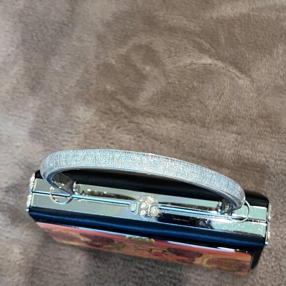 DEBBIE BROOKS BLACK "SHOE GIRL" DESIGNER CLUTCH - PURSE HANDBAG SMALL (4.5"X7"X2 - Picture 4 of 8